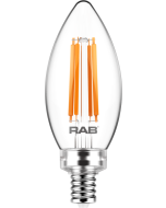 RAB Lighting B11-3-E12-927-F 3-Watt B11 Premium Filament Decorative Lamp 40W Incandescent Equivalent