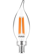 RAB Lighting BA11-3-E12-927-F 3-Watt BA11 Premium Filament Decorative Lamp 40W Incandescent Equivalent