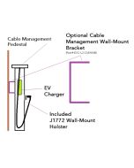 BreezEV EVC-L2-ACC-CMWMB Cable Management Wall-Mount Bracket for Single or Dual Side by Side EV Charging Station