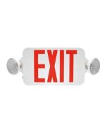 MaxLite EXTC-RW Exit Sign and Frog Eye Emergency Combo Unit White Thermoplastic with Red Letters 12-Packs