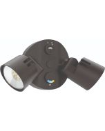 Lithonia Lighting HGX LED 2RH ALO SWW2 120 PE M2 2-Head Dusk-to-Dawn Outdoor LED Round Security Flood Light with Adjustable Color