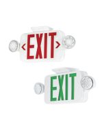 ILP EXC Series Two-Sided Emergency and Exit Sign Combo White Housing Fixture - Available in Green and Red Letters