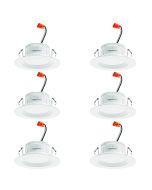 Juno Lighting RB4 SWW5 CP6 MW M2 RetroBasics™ 4-Inch Switchable Baffle Downlight Retrofit 65W Equivalent - 1 Box 6 Units