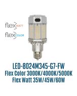 Light Efficient Design LED-8024M345-G7-FW DLC Listed FlexWatt FlexColor Corn Cob Post Top LED Retrofit Lamp EX39 Replaces up to 320W HID