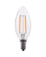 Eiko LED2.5WB11E12/FIL/827-DIM-G7 2.5 Watt B11 LED Advantage Clear Filament Decorative Lamp Dimmable E12 Base