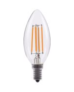 Eiko LED4.5WB11E12/FIL/827-DIM-G7 4.5 Watt B11 LED Advantage Clear Filament Decorative Lamp 2700K Dimmable E12 Base