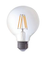 Eiko LED4.5WG25/FIL/827-DIM-G7 4.5 Watt G25 LED Advantage Filament Clear Decorative Globe Lamp 2700K Dimmable E26 Base