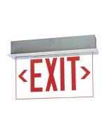 Mule Lighting ELX-1-A-RC-R-WH Precision Series Architectural Edge-Lit LED Exit Sign Red Letters Clear Panel