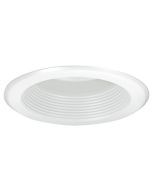 NORA Lighting NT-5001W 5-Inch BR/PAR30 White Baffle Splay Trim with Flange