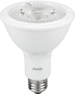 RAB Lighting PAR30L-11-9 Energy Star Rated 11 Watt LED PAR30L E26 Lamp 120V 90CRI Dimmable 75W Equivalent