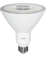 RAB Lighting PAR38-16-9 Energy Star Rated 17 Watt LED PAR38 E26 Lamp 120V 90CRI Dimmable 120W Equivalent