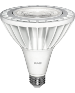 RAB Lighting PAR38-26-930 Energy Star Rated 26 Watt LED PAR38 E26 Lamp 120V 90CRI Dimmable 3000K 75W Equivalent