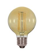 Satco Lighting S9584 4.5 Watt G25 Omni-directional LED Filament Light Bulb Transparent Amber Finish E26 Medium Base Dimmable 2200k