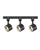 Satco Lighting TK404 12 Watt LED 3 Heads Round Track Lighting Kit 36 Degree Dimmable Black Finish 3000K