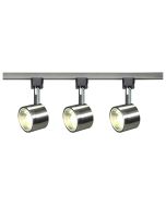 Satco Lighting TK407 12 Watt LED 3 Heads Round Track Lighting Kit 36 Degree Brushed Nickel Dimmable 3000K