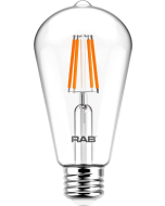 RAB Lighting ST19-3-E26-927-F-C Energy Star Rated 4 Watt LED ST19 Filament Lamp Dimmable 2700K