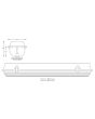 ILP Amazon WCL8-4T5-UH 8 Ft 8' T5HO Fluorescent Vapor Tight Light Fixture with Water Clear Lens Dimensions