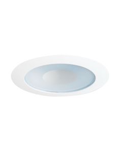 Juno Lighting 12 WWH 4-Inch Recessed Shower Trim, Frosted Glass with White Trim