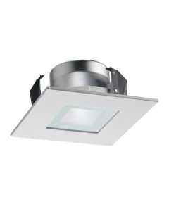 Juno Lighting 12SQ WWH 4-Inch Square Recessed Shower Trim, Frosted Glass with White Trim