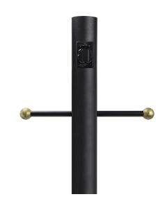 Wave Lighting 293-C 8FT Outdoor Direct Burial Lamp Post with Cross Arm and Grounded Convenience Outlet