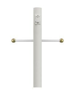Wave Lighting 295-C 7FT Outdoor Lamp Post Traditional In Ground Light Pole with Cross Arm and Grounded Convenience Outlet