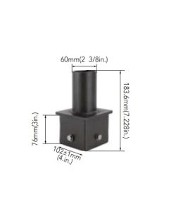 Arcadia Lighting 4SQ-SP-D 4IN Square Pole Mount with 2-3/8IN O.D. Tenon