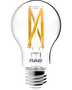 RAB Lighting A19-9-E26-F 9-Watt A19 Premium Filament Decorative Lamp 40W and 60W Incandescent Equivalent