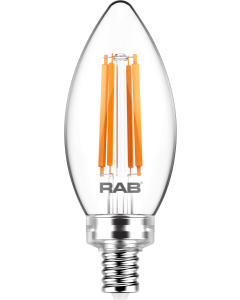 RAB Lighting B11-3-E12-927-F 3-Watt B11 Premium Filament Decorative Lamp 40W Incandescent Equivalent