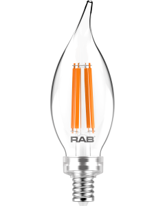 RAB Lighting BA11-3-E12-927-F 3-Watt BA11 Premium Filament Decorative Lamp 40W Incandescent Equivalent