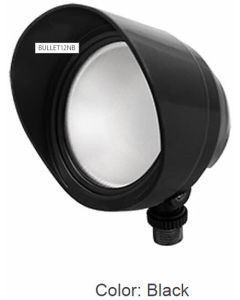 Black Housing RAB Lighting 12 Watts LED Bullet Floodlight Fixture 120V with Hood and Lens