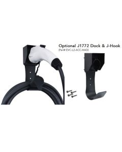 BreezEV EVC-L2-ACC-HAD J1772 Holster and Dock with J-Hook for Wall Mounting