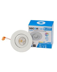 Nicor Lighting DLG2-10-120-2K-WH Energy Star 9 Watt 2-inch Adjustable LED Downlight Gimbal Fixture Dimmable 2700K
