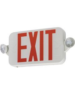 Lithonia Lighting LQM S W 3 R 120/277 EL N SD M6 Thermoplatic LED Exit Sign With Red Letters and Nickel Cadium Battery and Self Diagnostics