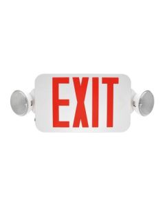 MaxLite EXTC-RW Exit Sign and Frog Eye Emergency Combo Unit White Thermoplastic with Red Letters 12-Packs