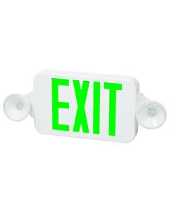 Fulham Lighting FHEC30WG Firehorse LED Emergency Exit Sign Frog Eye Combo Green Letters with Backup Battery