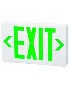 Fulham Lighting FHEX21WGEM Firehorse LED Emergency Exit Sign Thin Profile with Battery Backup Green Letters