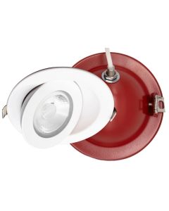 Lotus FR-LED-4-S9W-5CCT-FG 9 Watt 4-Inch 5 Color Selectable LED Round Fire Rated Ultra Floating Gimbal Recessed Downlight Fixture Dimmable Replaces 75W Halogen