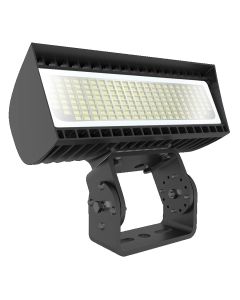 RAB Lighting FXLEDST DLC Premium FXLED Series Multi-Watt Field Adjustable Small Floodlight with Trunnion Mount Dimmable 750W MH Equivalent