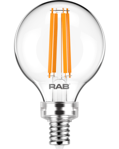 RAB Lighting G16.5-3-E12 3-Watt G16.5 Premium Filament Decorative Lamp 40W Incandescent Equivalent