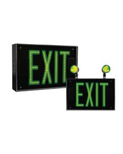 Barron Lighting GLE-S1 2 Circuit Input Single-Face Series Horticultural LED Exit Sign with Soft Green LEDs