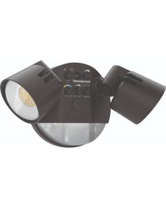 Lithonia Lighting HGX LED 2RH ALO SWW2 120 PIR M2 2-Head Dusk-to-Dawn Outdoor LED Round Security Flood Light with Adjustable Color and Motion Sensor