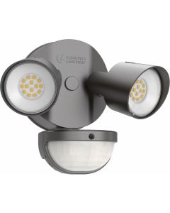 Lithonia Lighting HGX LED 2RH 40K 120 MO DDB M2 2-Head 25 Watt Outdoor LED Round Motion Security Flood Light 4000K