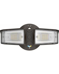 Lithonia Lighting HGX LED 2SH ALO 2-Head Dusk-to-Dawn Outdoor LED Square Head Security Flood Light with Adjustable Color