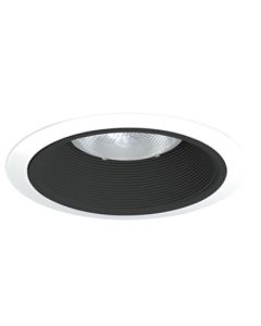 Juno Lighting 24 BWH 6 Inch Baffle Trim, Black Baffle with White Ring