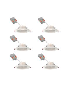 Juno Lighting WF6 DREG B ALO20 SWW5 90CRI MW M6 16 Watt 6-Inch Color Selectable LED Baffle Trim Canless Wafer Downlight with Triac Dimming - Replaces up to 75W Inc 6 Pack