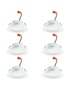 Juno Lighting RB4 SWW5 CP6 MW M2 RetroBasics™ 4-Inch Switchable Baffle Downlight Retrofit 65W Equivalent - 1 Box 6 Units