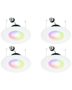 Juno Lighting RB56SC RGBW MW CP4 M2 Retrobasics Smart and Tunable 5/6-Inch LED RGBW Smooth Trim Retrofit Kit - 4 Pack