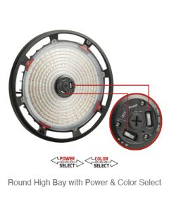 Keystone KT-RHLED200PS 14IN Dia 100W/150W/200W UFO LED High Bay Commercial Light Fixture with Selectable Wattage and Color 