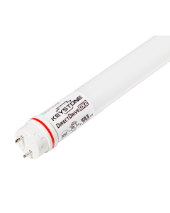 Keystone KT-LED10.5T8-48G-8CSJ-DX2 DLC Listed 10.5 Watt 4-Foot T8 LED Linear DX2 Single and Double Ended Wiring Tube Lamp Selectable Color Dimmable