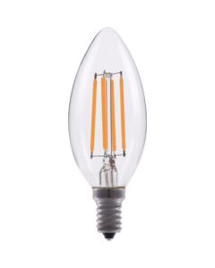 Eiko LED4.5WB11E12/FIL/827-DIM-G7 4.5 Watt B11 LED Advantage Clear Filament Decorative Lamp 2700K Dimmable E12 Base